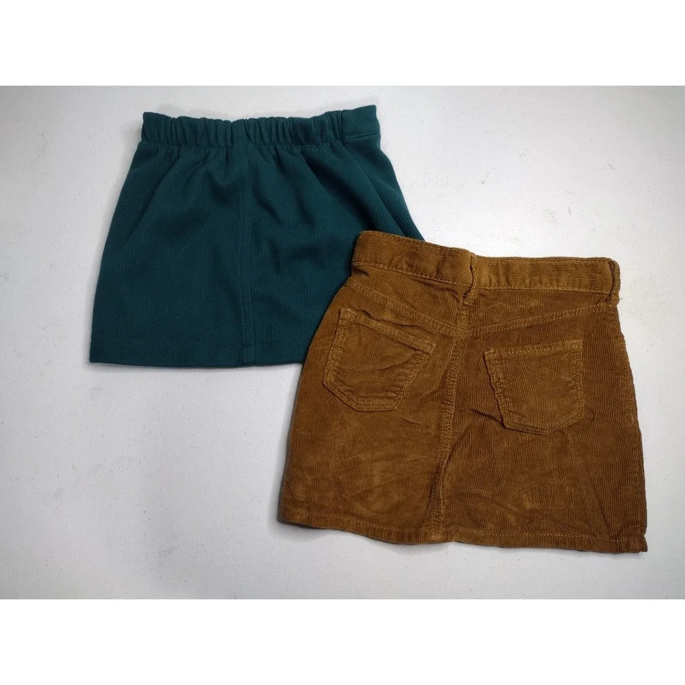 Old Navy Art Class Toddler Girls Skirts Lot 2 Brown Corduroy Teal‎ Ribbed 3T